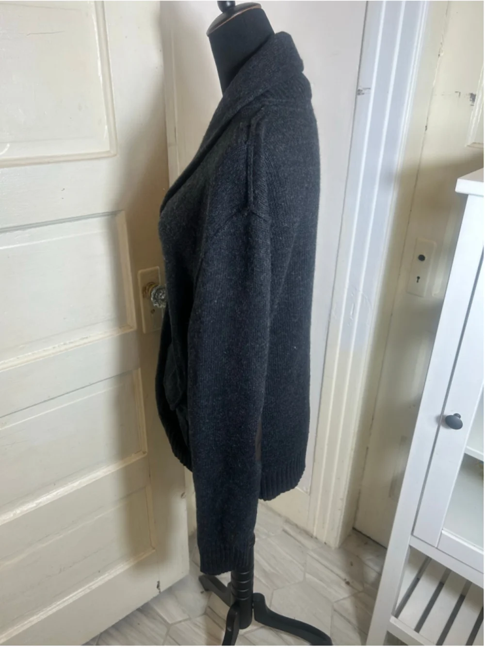 Men's Banana Republic Cashmere Angora Cardigan Sweater Grey M Fall Academia Cosy